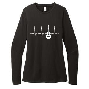 Acoustic Guitar Heartbeat Shirts Guitar Musician Womens CVC Long Sleeve Shirt