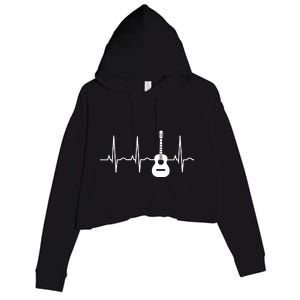 Acoustic Guitar Heartbeat Shirts Guitar Musician Crop Fleece Hoodie