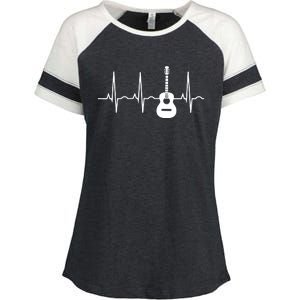 Acoustic Guitar Heartbeat Shirts Guitar Musician Enza Ladies Jersey Colorblock Tee