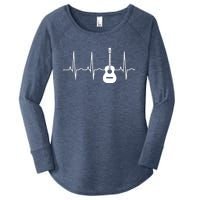 Acoustic Guitar Heartbeat Shirts Guitar Musician Women's Perfect Tri Tunic Long Sleeve Shirt