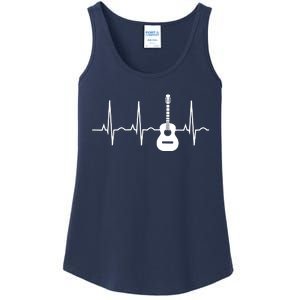 Acoustic Guitar Heartbeat Shirts Guitar Musician Ladies Essential Tank