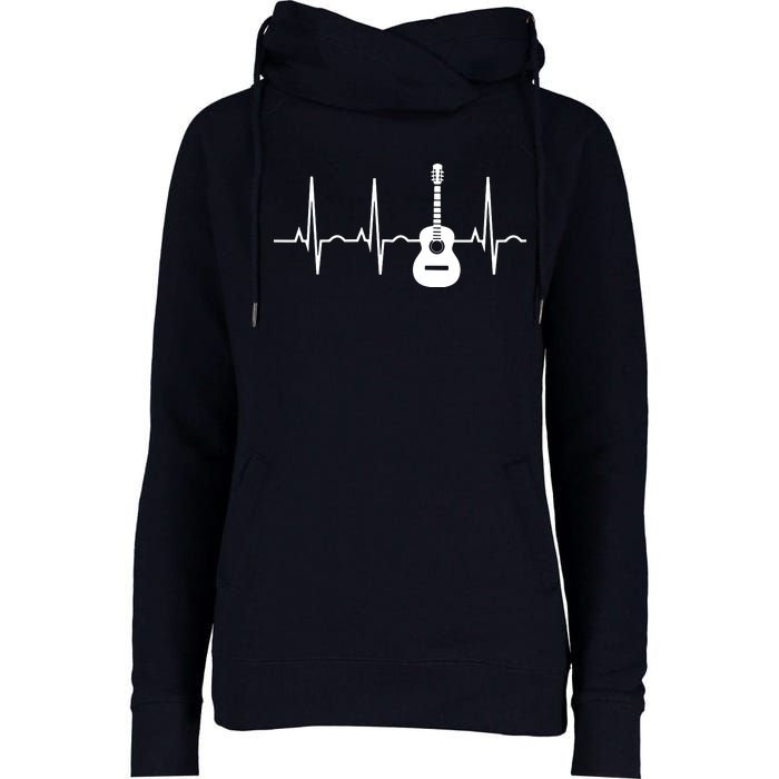 Acoustic Guitar Heartbeat Shirts Guitar Musician Womens Funnel Neck Pullover Hood