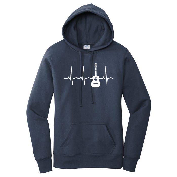 Acoustic Guitar Heartbeat Shirts Guitar Musician Women's Pullover Hoodie