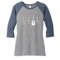 Acoustic Guitar Heartbeat Shirts Guitar Musician Women's Tri-Blend 3/4-Sleeve Raglan Shirt