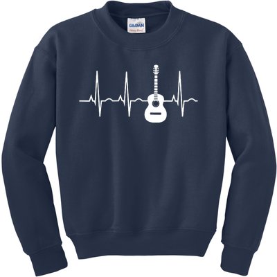 Acoustic Guitar Heartbeat Shirts Guitar Musician Kids Sweatshirt