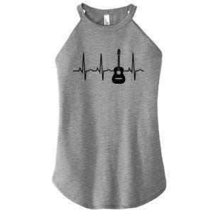 Acoustic Guitar Heartbeat Shirts Guitar Musician Women's Perfect Tri Rocker Tank