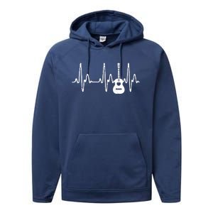 Acoustic Guitar Heartbeat Shirts Guitar Musician Performance Fleece Hoodie