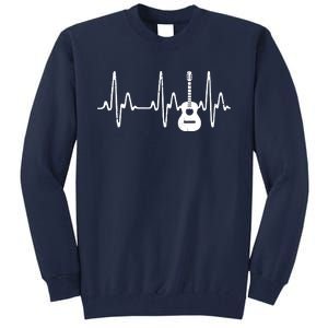 Acoustic Guitar Heartbeat Shirts Guitar Musician Tall Sweatshirt