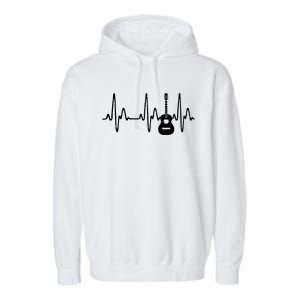 Acoustic Guitar Heartbeat Shirts Guitar Musician Garment-Dyed Fleece Hoodie