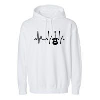 Acoustic Guitar Heartbeat Shirts Guitar Musician Garment-Dyed Fleece Hoodie