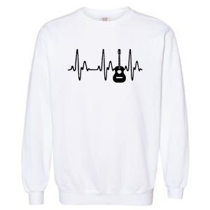 Acoustic Guitar Heartbeat Shirts Guitar Musician Garment-Dyed Sweatshirt