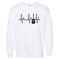 Acoustic Guitar Heartbeat Shirts Guitar Musician Garment-Dyed Sweatshirt