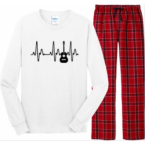 Acoustic Guitar Heartbeat Shirts Guitar Musician Long Sleeve Pajama Set