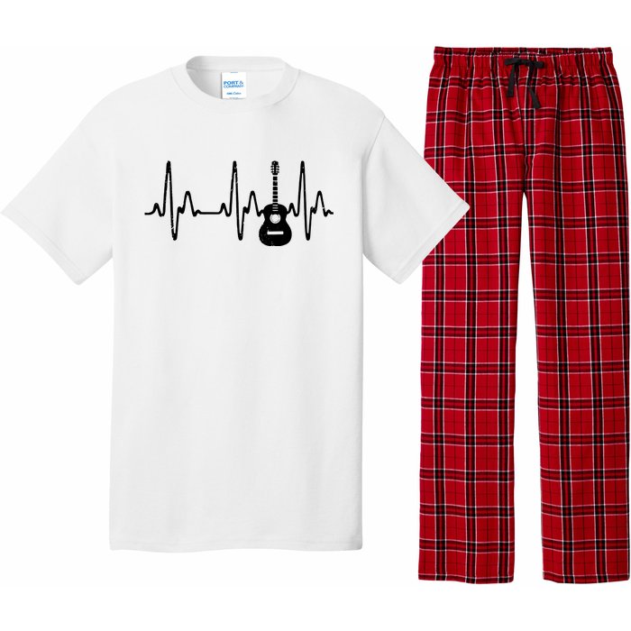 Acoustic Guitar Heartbeat Shirts Guitar Musician Pajama Set