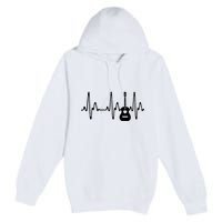 Acoustic Guitar Heartbeat Shirts Guitar Musician Premium Pullover Hoodie