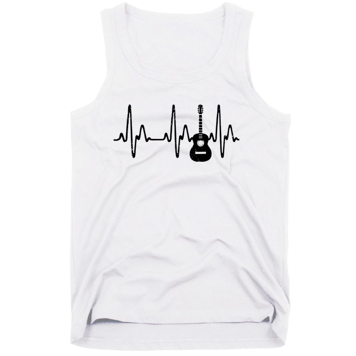 Acoustic Guitar Heartbeat Shirts Guitar Musician Tank Top