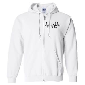 Acoustic Guitar Heartbeat Shirts Guitar Musician Full Zip Hoodie