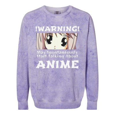 Anime Girl Hoodie Funny May Spontaneously Talk About Anime Colorblast Crewneck Sweatshirt