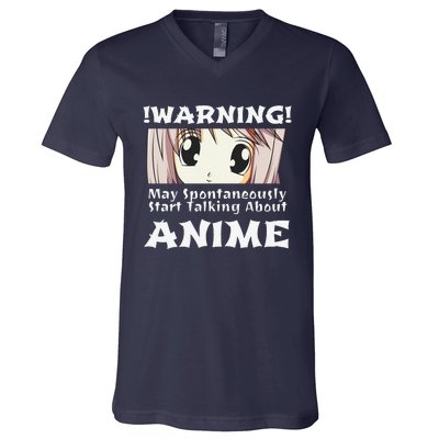 Anime Girl Hoodie Funny May Spontaneously Talk About Anime V-Neck T-Shirt