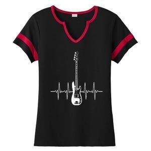 Acoustic Guitar Heartbeat Guitar Musician Ladies Halftime Notch Neck Tee