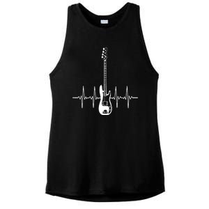 Acoustic Guitar Heartbeat Guitar Musician Ladies PosiCharge Tri-Blend Wicking Tank