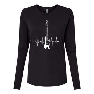 Acoustic Guitar Heartbeat Guitar Musician Womens Cotton Relaxed Long Sleeve T-Shirt