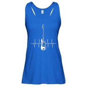 Acoustic Guitar Heartbeat Guitar Musician Ladies Essential Flowy Tank