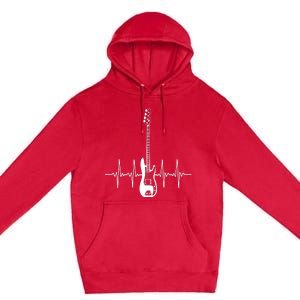 Acoustic Guitar Heartbeat Guitar Musician Premium Pullover Hoodie