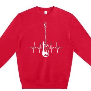 Acoustic Guitar Heartbeat Guitar Musician Premium Crewneck Sweatshirt