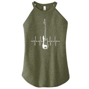 Acoustic Guitar Heartbeat Guitar Musician Women's Perfect Tri Rocker Tank