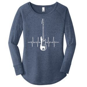 Acoustic Guitar Heartbeat Guitar Musician Women's Perfect Tri Tunic Long Sleeve Shirt