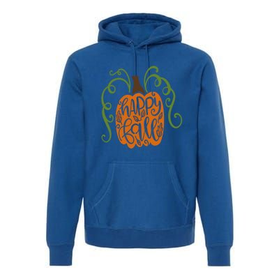 Autumn Gift Happy Fall Fancy Pumpkin Teacher Mom Wife Gift Premium Hoodie