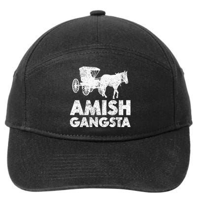 Amish Gangsta Horse And Buggy Funny Amish Gift 7-Panel Snapback Hat