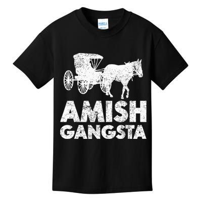 Amish Gangsta Horse And Buggy Funny Amish Gift Kids T-Shirt