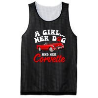 A Girl Her Dog And Her Corvette Dog Mom Mesh Reversible Basketball Jersey Tank