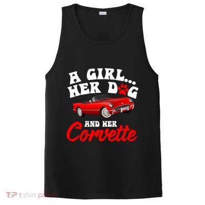 A Girl Her Dog And Her Corvette Dog Mom PosiCharge Competitor Tank