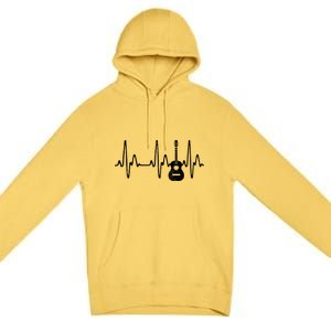 Acoustic Guitar Heartbeat Guitar Musician Premium Pullover Hoodie