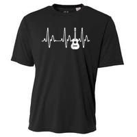 Acoustic Guitar Heartbeat Guitar Musician Cooling Performance Crew T-Shirt