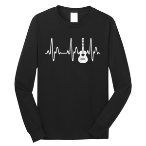 Acoustic Guitar Heartbeat Guitar Musician Long Sleeve Shirt