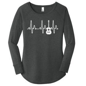 Acoustic Guitar Heartbeat Guitar Musician Women's Perfect Tri Tunic Long Sleeve Shirt