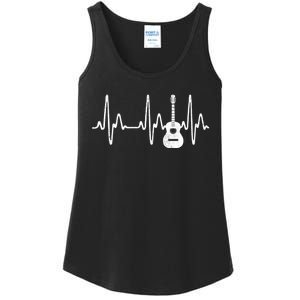 Acoustic Guitar Heartbeat Guitar Musician Ladies Essential Tank