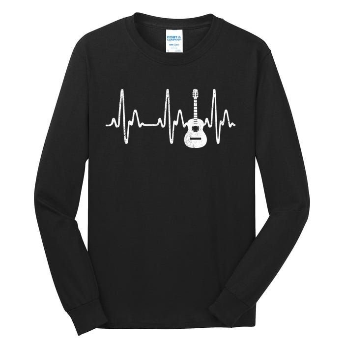 Acoustic Guitar Heartbeat Guitar Musician Tall Long Sleeve T-Shirt