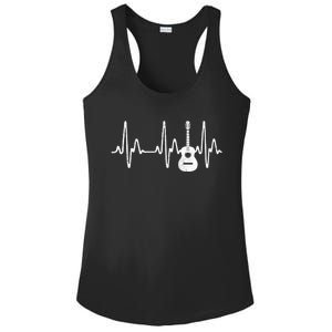 Acoustic Guitar Heartbeat Guitar Musician Ladies PosiCharge Competitor Racerback Tank