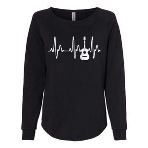 Acoustic Guitar Heartbeat Guitar Musician Womens California Wash Sweatshirt