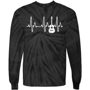 Acoustic Guitar Heartbeat Guitar Musician Tie-Dye Long Sleeve Shirt