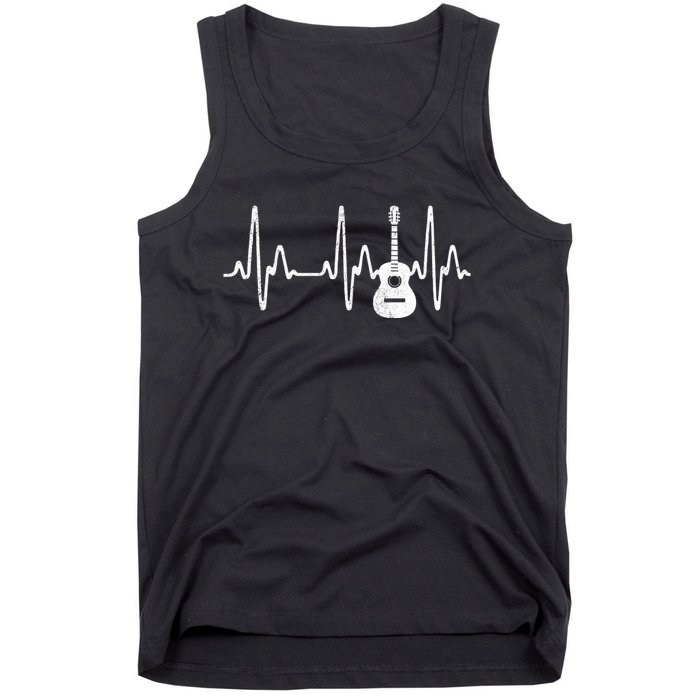 Acoustic Guitar Heartbeat Guitar Musician Tank Top