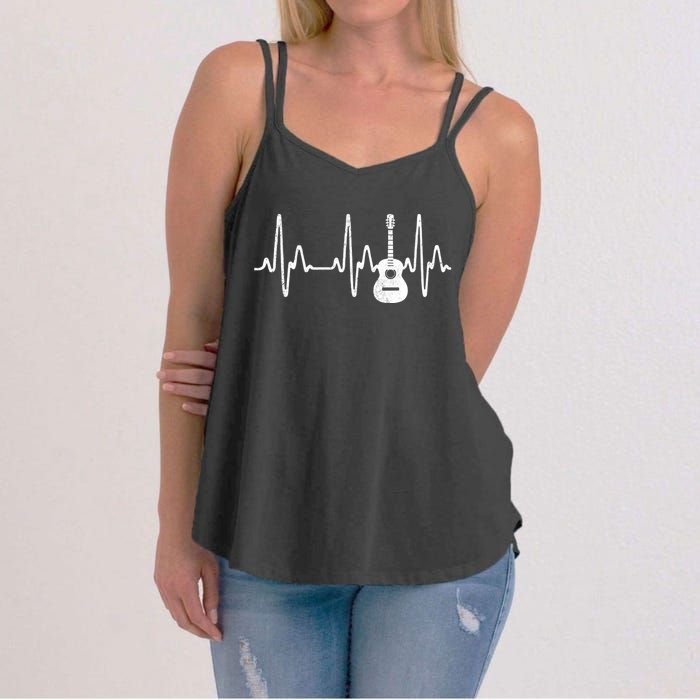 Acoustic Guitar Heartbeat Guitar Musician Women's Strappy Tank