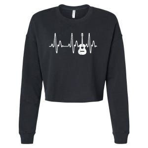 Acoustic Guitar Heartbeat Guitar Musician Cropped Pullover Crew