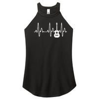 Acoustic Guitar Heartbeat Guitar Musician Women's Perfect Tri Rocker Tank