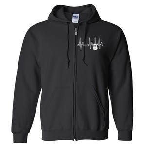 Acoustic Guitar Heartbeat Guitar Musician Full Zip Hoodie